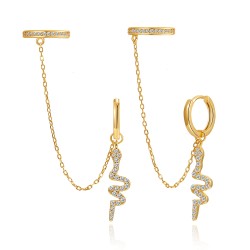 Vergulde creool en cuff met slangen hanger
