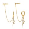 Vergulde creool en cuff met slangen hanger
