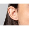 Vergulde oorknoppen blauw Zirkonia's