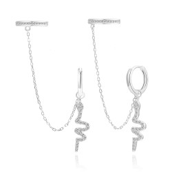 Sterling zilveren creool en cuff met slangen hanger