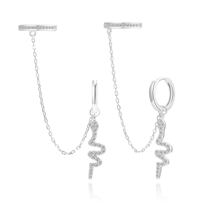 Sterling zilveren creool en cuff met slangen hanger