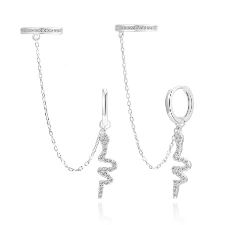 Sterling zilveren creool en cuff met slangen hanger