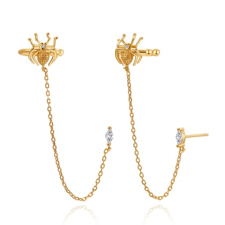 Vergulde earcuff spin en zirkonia