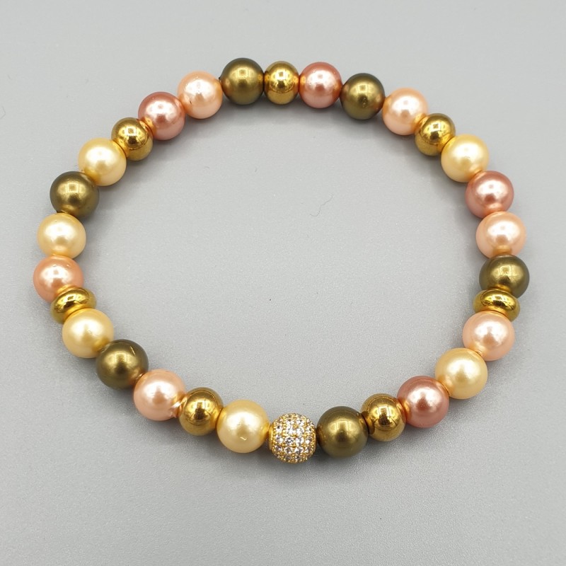 Armband met diverse kleuren parels
