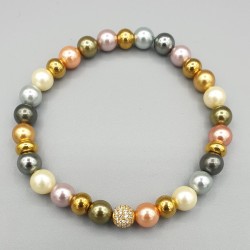 Armband multi kleuren parels
