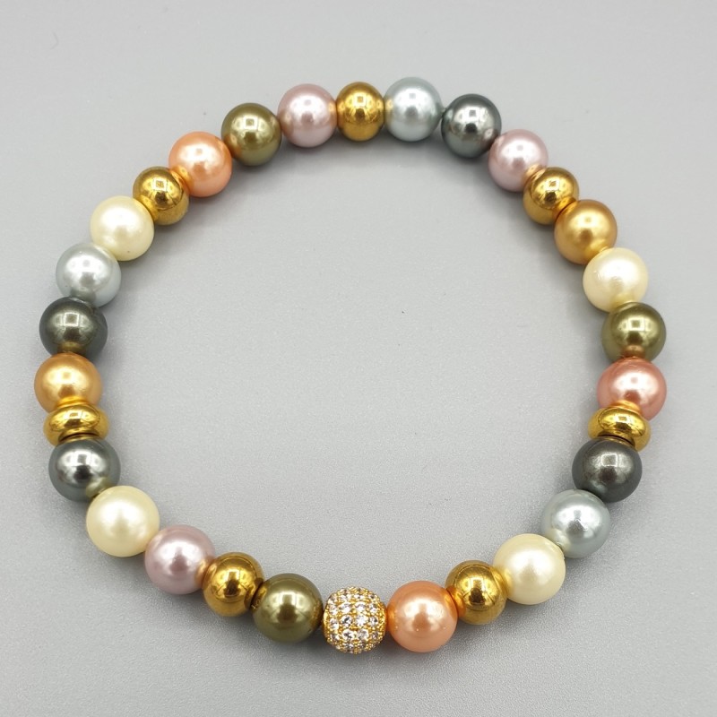 Armband multi kleuren parels