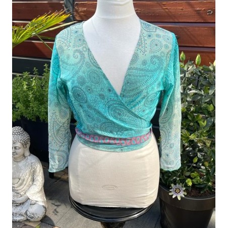 Zijde top / vestje met sierlijke wijde mouw 5