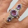 925 Sterling zilveren ring met facet Amethist 18.5 mm