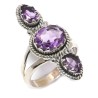 925 Sterling zilveren ring met facet Amethist 18.5 mm