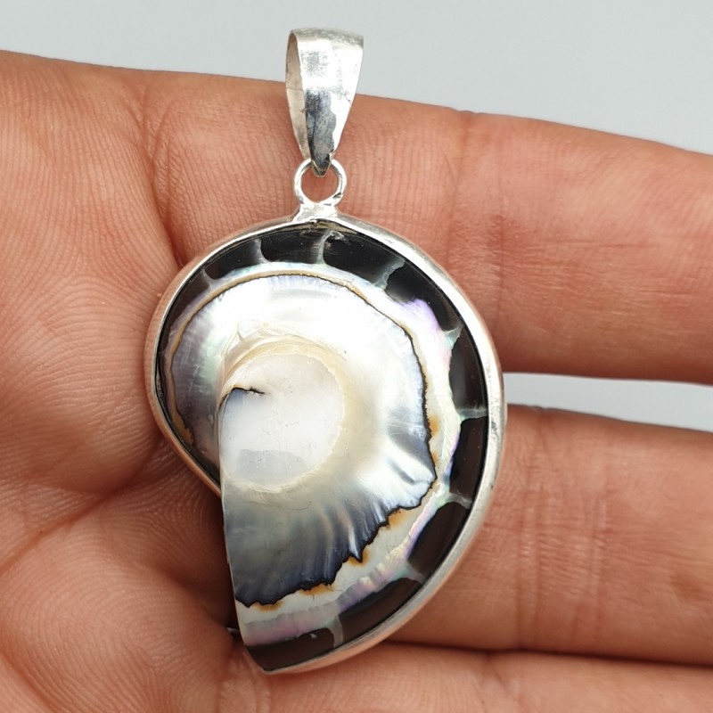 925 Sterling zilveren hanger zwarte Nautilus schelp