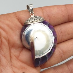 925 Sterling zilveren hanger paarse Nautilus schelp