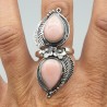 925 Sterling zilveren ring gezet met roze Opaal 19.7 mm
