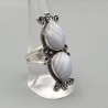 925 Sterling zilveren ring gezet met blauw Lace Agaat 19 mm