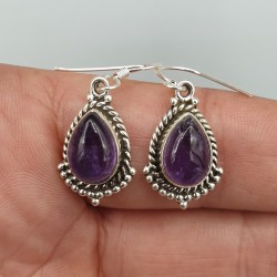 925 Sterling zilveren oorbellen cabochon Amethist