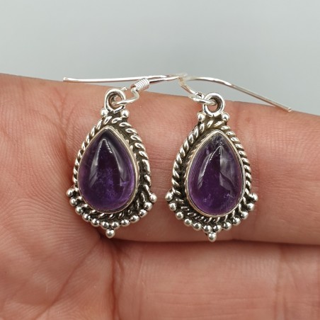 925 Sterling zilveren oorbellen cabochon Amethist