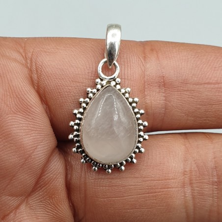 925 Sterling zilveren hanger Rozenkwarts