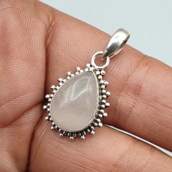 925 Sterling zilveren hanger Rozenkwarts