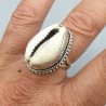 925 Sterling zilveren ring gezet met Cowrie schelp 17.5 mm