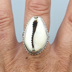 925 Sterling zilveren ring gezet met Cowrie schelp 17.5 mm