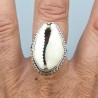 925 Sterling zilveren ring gezet met Cowrie schelp 17.5 mm