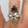 925 Sterling zilveren ring gezet met groene Amethist 17 mm