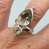 925 Sterling zilveren ring gezet met groene Amethist 17 mm