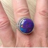 Zilveren edelsteen ring paars Turkoois in bewerkte setting 18 mm