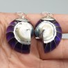 925 Sterling zilveren oorbellen met paarse Nautilus schelp