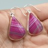 925 Sterling zilveren oorbellen met roze Botswana Agaat
