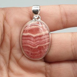 925 Sterling zilveren hanger ovale Rhodochrosiet