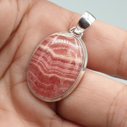 925 Sterling zilveren hanger ovale Rhodochrosiet