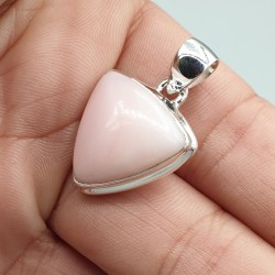 925 Sterling zilveren hanger driehoekige roze Opaal