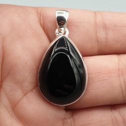 925 Sterling zilveren hanger druppelvormige zwarte Onyx
