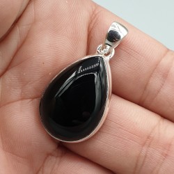 925 Sterling zilveren hanger druppelvormige zwarte Onyx