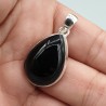 925 Sterling zilveren hanger druppelvormige zwarte Onyx