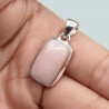 925 Sterling zilveren hanger met rechthoekige roze Opaal