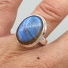 925 Sterling zilveren ring ovale Labradoriet 17.5 mm