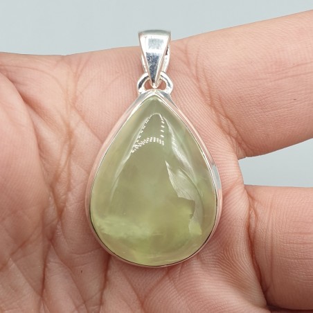 925 Sterling zilveren hanger druppelvormige Prehniet