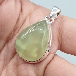 925 Sterling zilveren hanger druppelvormige Prehniet