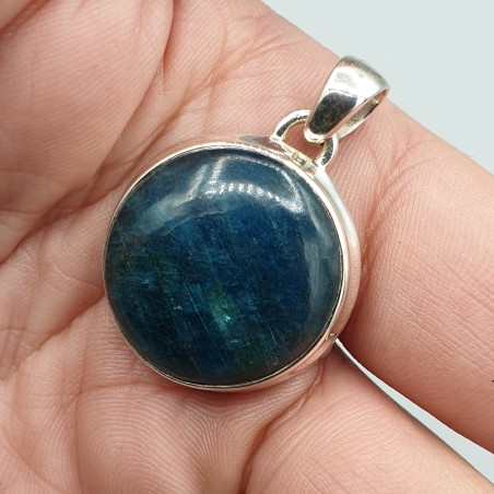 925 Sterling zilveren hanger gezet met ronde Apatiet
