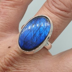 925 Sterling zilveren ring ovale Labradoriet 19 mm