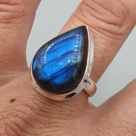 925 Sterling zilveren ring Labradoriet 20 mm