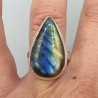 925 Sterling zilveren ring met druppelvormige Labradoriet 17.5 mm
