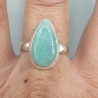 925 Sterling zilveren ring met druppelvormige Amazoniet 18.5 mm