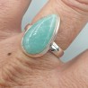 925 Sterling zilveren ring met druppelvormige Amazoniet 18.5 mm