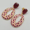 Vergulde oorbellen met rood crystal