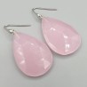 925 Sterling zilveren oorbellen grote roze Chalcedoon
