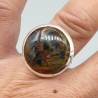 925 Sterling zilveren ring ronde Pietersiet 17.5 mm