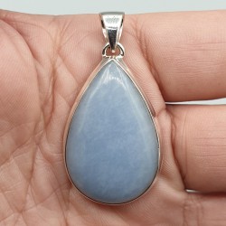 925 Sterling zilveren hanger gezet met Angeliet