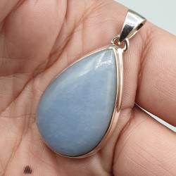 925 Sterling zilveren hanger gezet met Angeliet